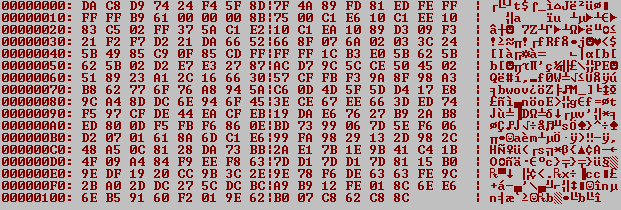 The shellcode viewed in hex & binary