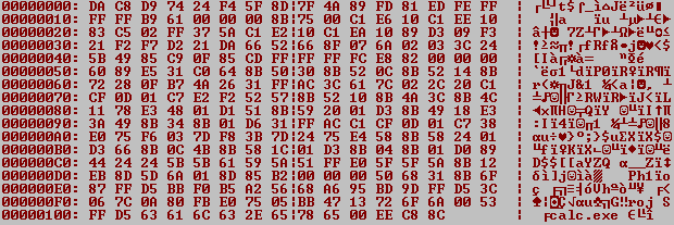 The emulated shellcode